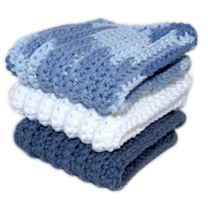 Denim Blue Cotton Washcloths - MADE TO ORDER